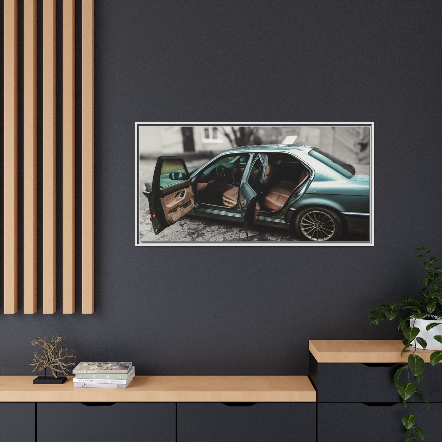BMW 7 Matte Canvas, Framed (Multi-color)