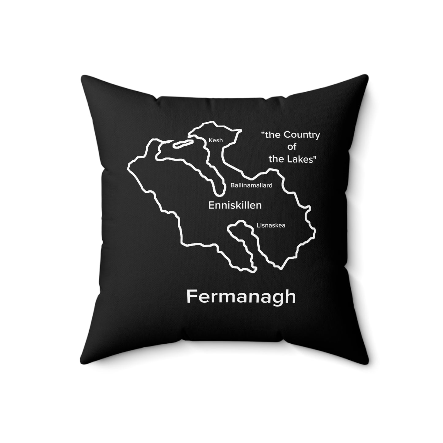 Fermanagh Spun Polyester Square Pillow Black Edition 4 Sizes