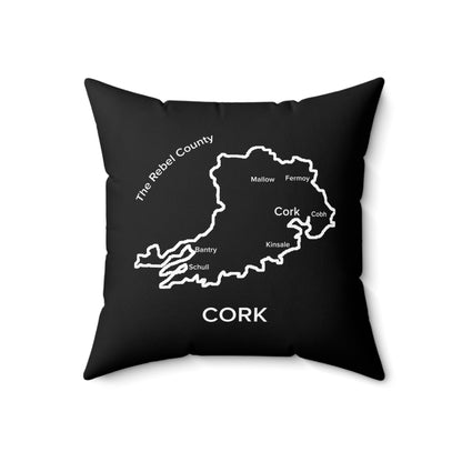 Cork Spun Polyester Square Pillow Black Edition 4 Sizes