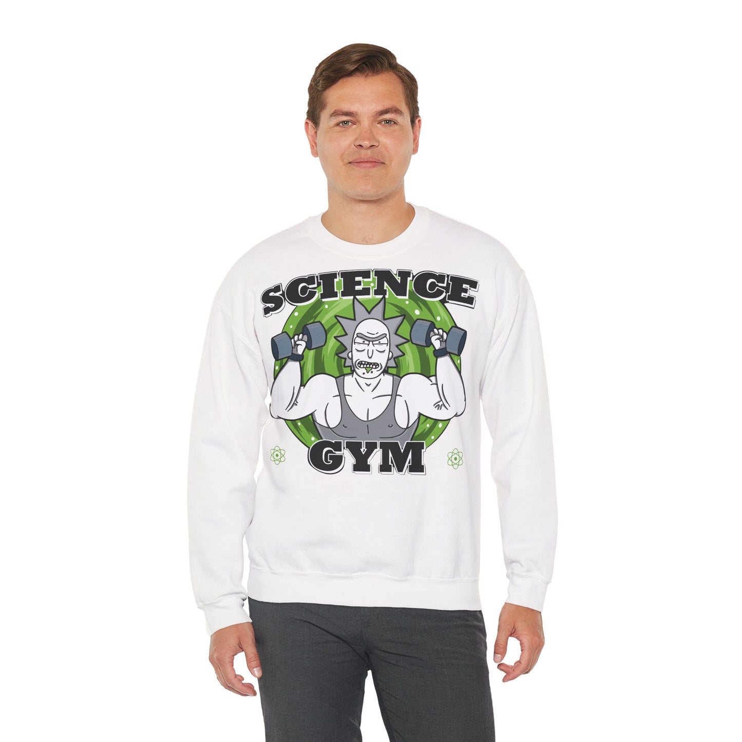 Science Gym Unisex Heavy Blend™ Crewneck Sweatshirt - Fun Fitness Sweatshirt for Science Lovers White