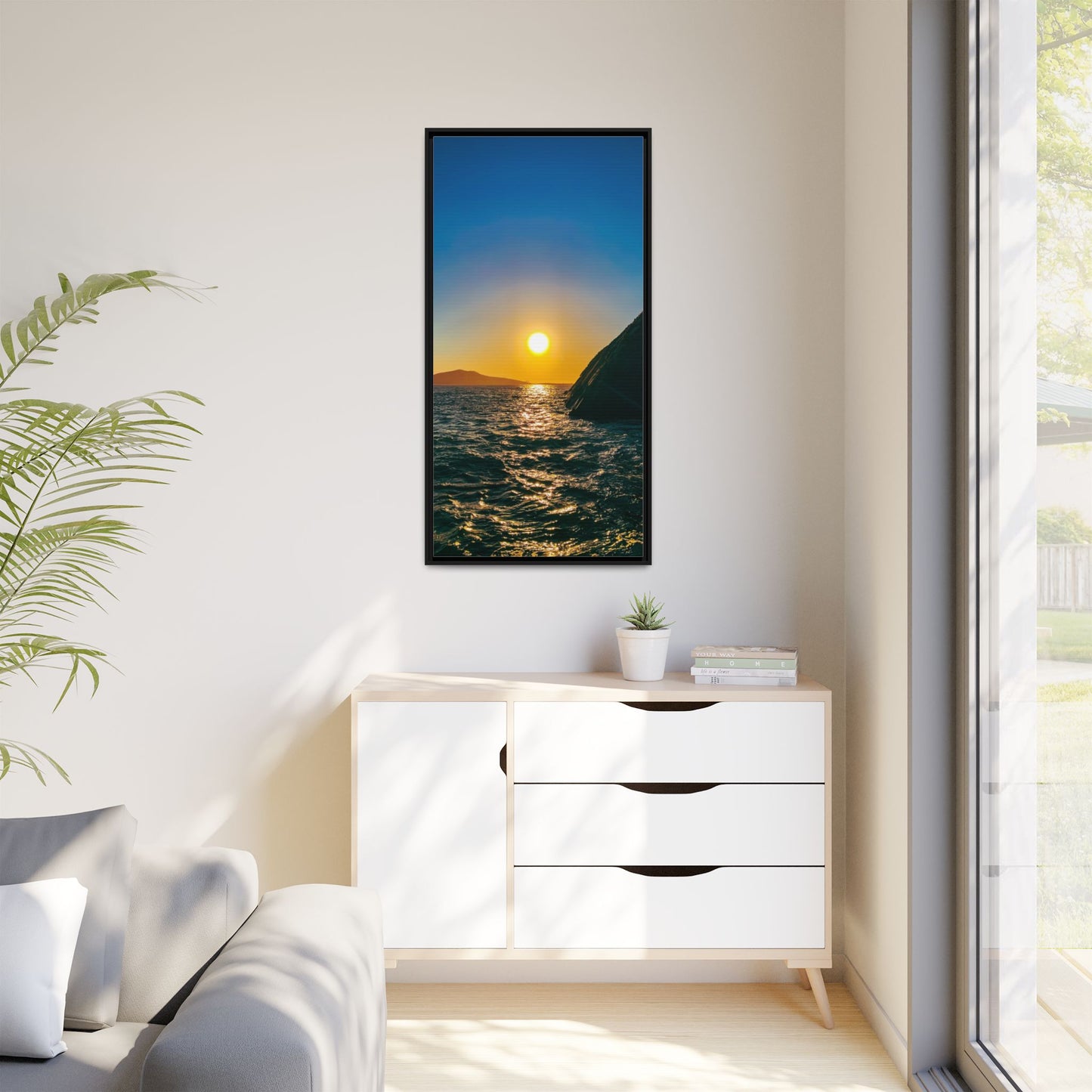 Dunquin Pier Sunset Matte Canvas, Framed (Multi-color)