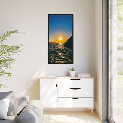 Dunquin Pier Sunset Matte Canvas, Framed (Multi-color)