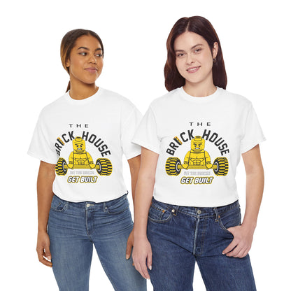 The Brick House Unisex Heavy Cotton Tee – Fun Graphic T-Shirt for Builders & LEGO Fans White