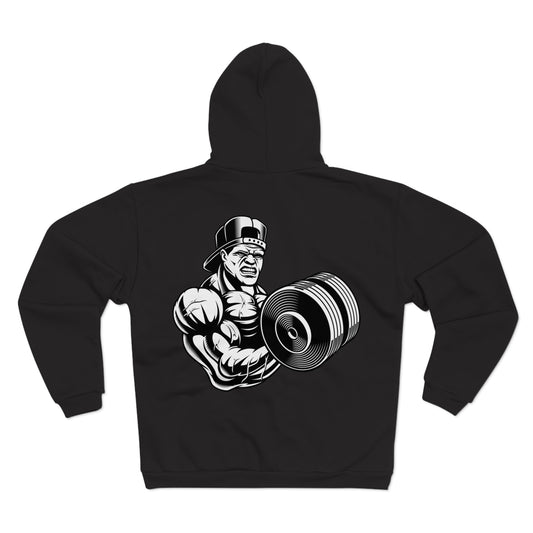 Gym Motivation Unisex Hooded Zip Sweatshirt- Weightlifting Graphic Hoodie