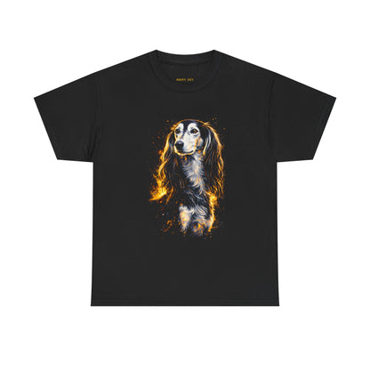 Dog Portrait T-Shirt — Fiery Golden Retriever Art Tee