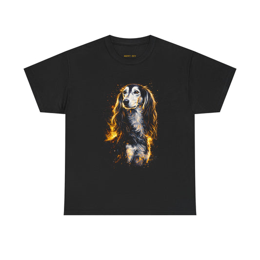 Dog Portrait T-Shirt — Fiery Golden Retriever Art Tee