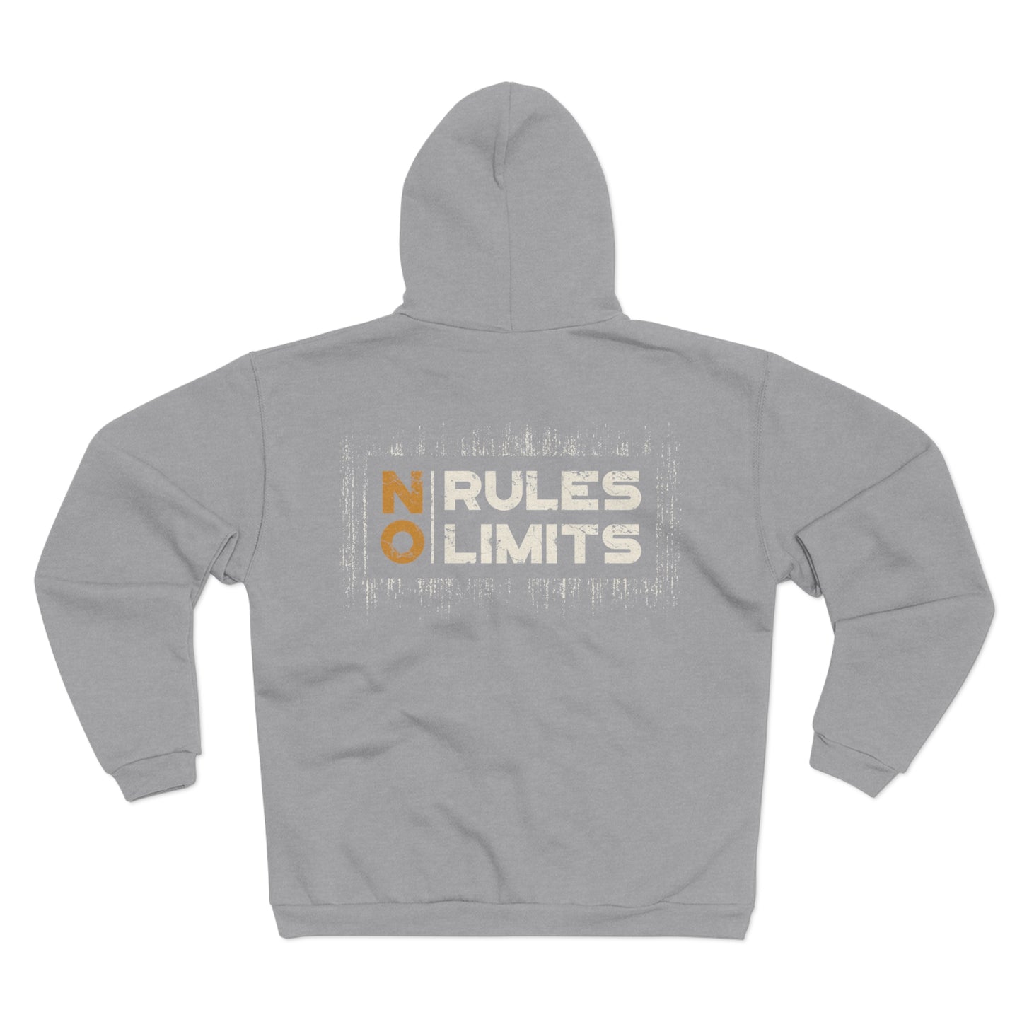 No Rules No Limits Unisex Hooded Zip Sweatshirt - Motivational Casual Wear
