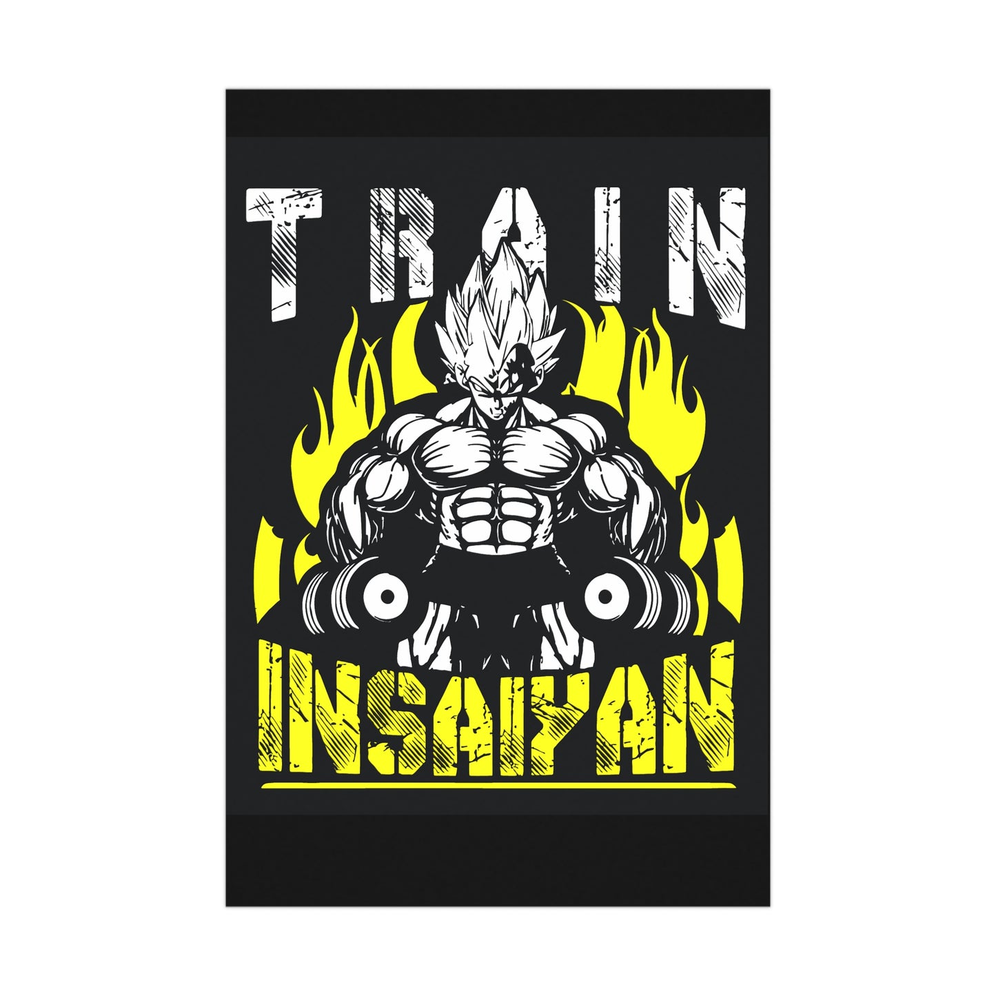 Fitness Motivation Matte Poster - Train Insaiyan Art for Home Gym Decor