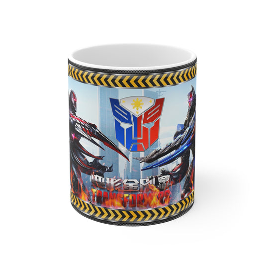 Transformers-Inspired Ceramic Coffee Cups - 11oz & 15oz with Bold Graphics