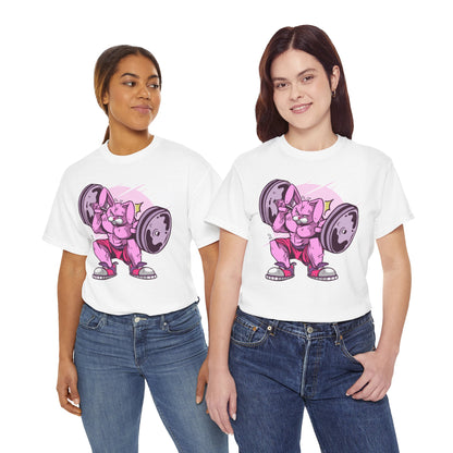 Funny Lifting Pig Unisex Heavy Cotton Tee - Gym Humor Shirt