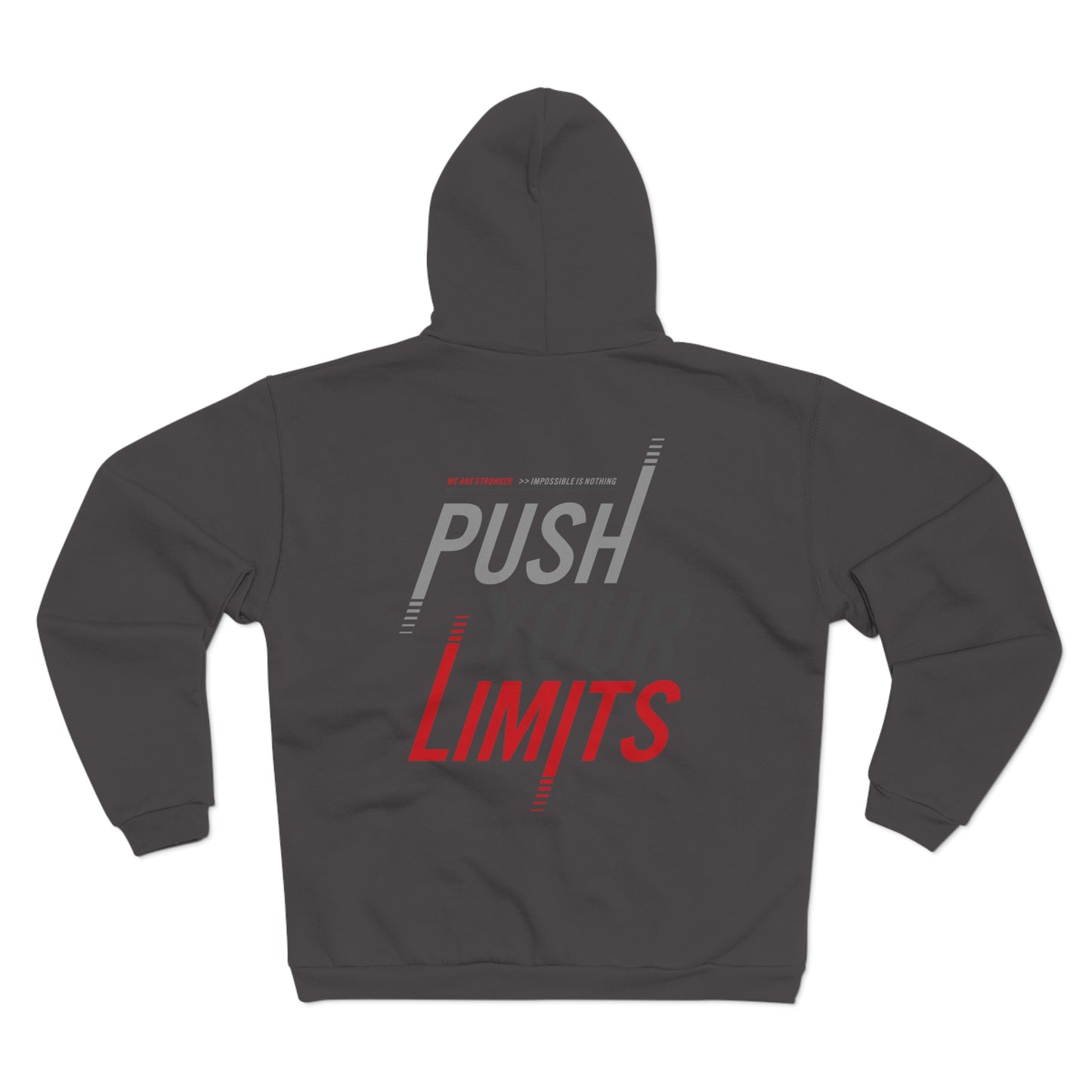 Motivational Unisex Hooded Zip Sweatshirt - "Push Your Limits"