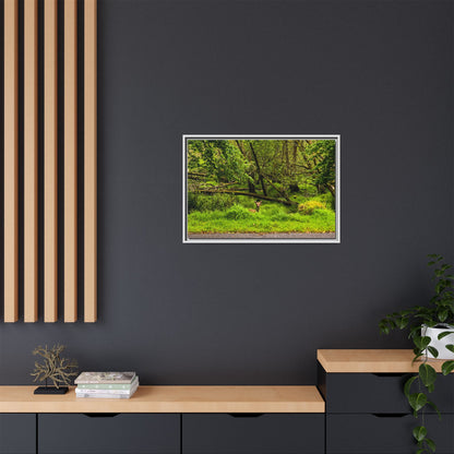 Deer in Ditch Matte Canvas, Framed (Multi-color)
