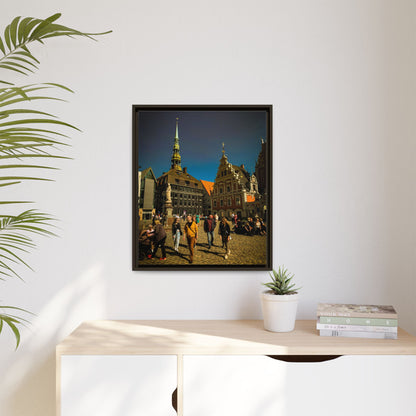 Riga Old Town Matte Canvas, Framed (Multi-color)