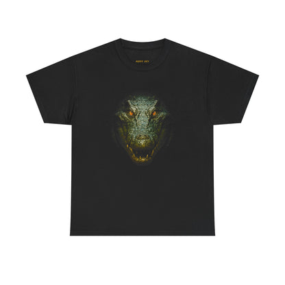 Crocodile Face Graphic Tee - Fierce Reptile Illustration T-Shirt