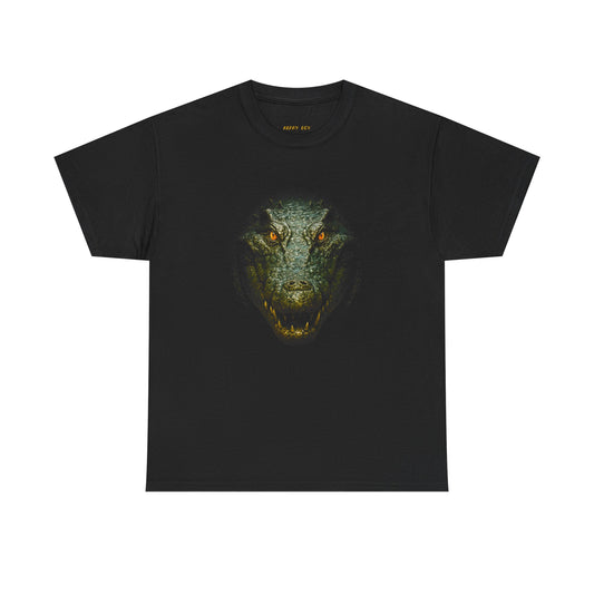 Crocodile Face Graphic Tee - Fierce Reptile Illustration T-Shirt