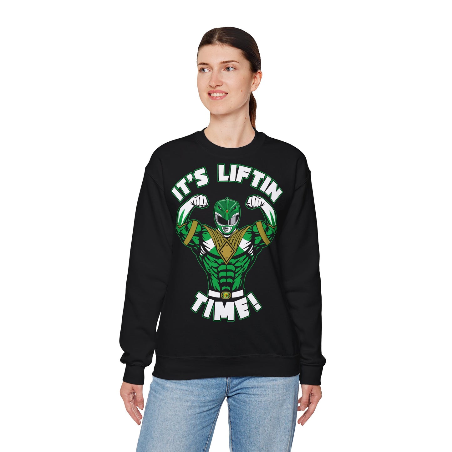 It's Liftin' Time Unisex Heavy Blend Crewneck Sweatshirt Black