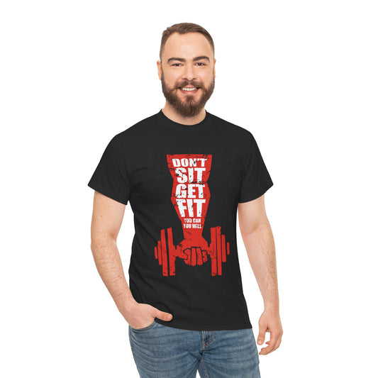 Don't Sit Get Fit Unisex Heavy Cotton Tee