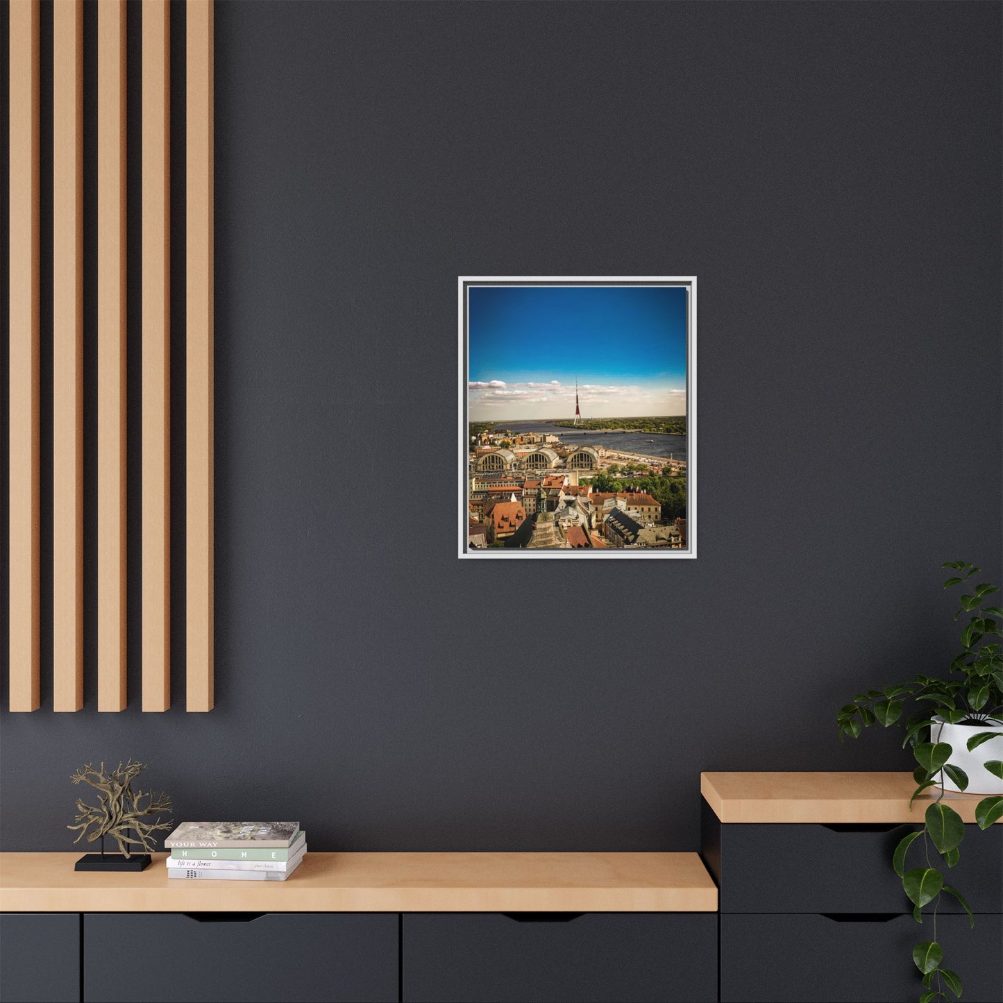 Riga TV Tower Matte Canvas, Framed (Multi-color)