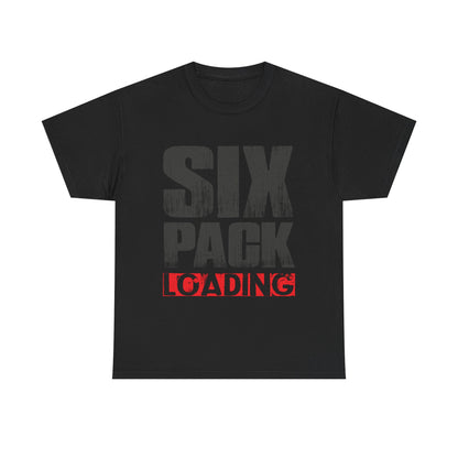 Unisex Heavy Cotton Tee - 'Six Pack Loading' Fitness Shirt