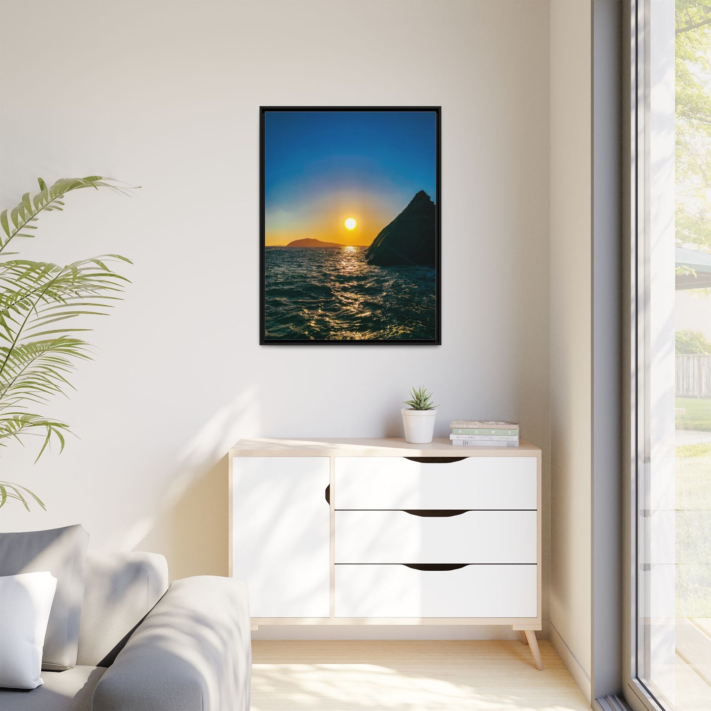 Dunquin Pier Sunset Matte Canvas, Framed (Multi-color)