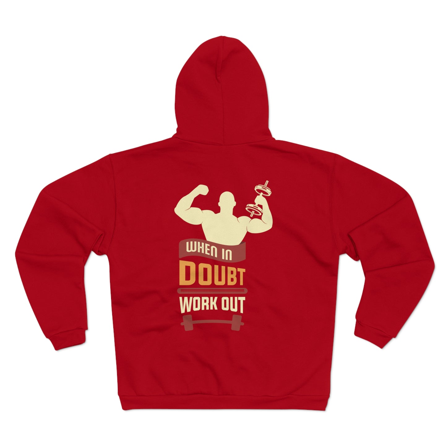 Motivational Fitness Zip-Up Hoodie - 'When in Doubt, Work Out'