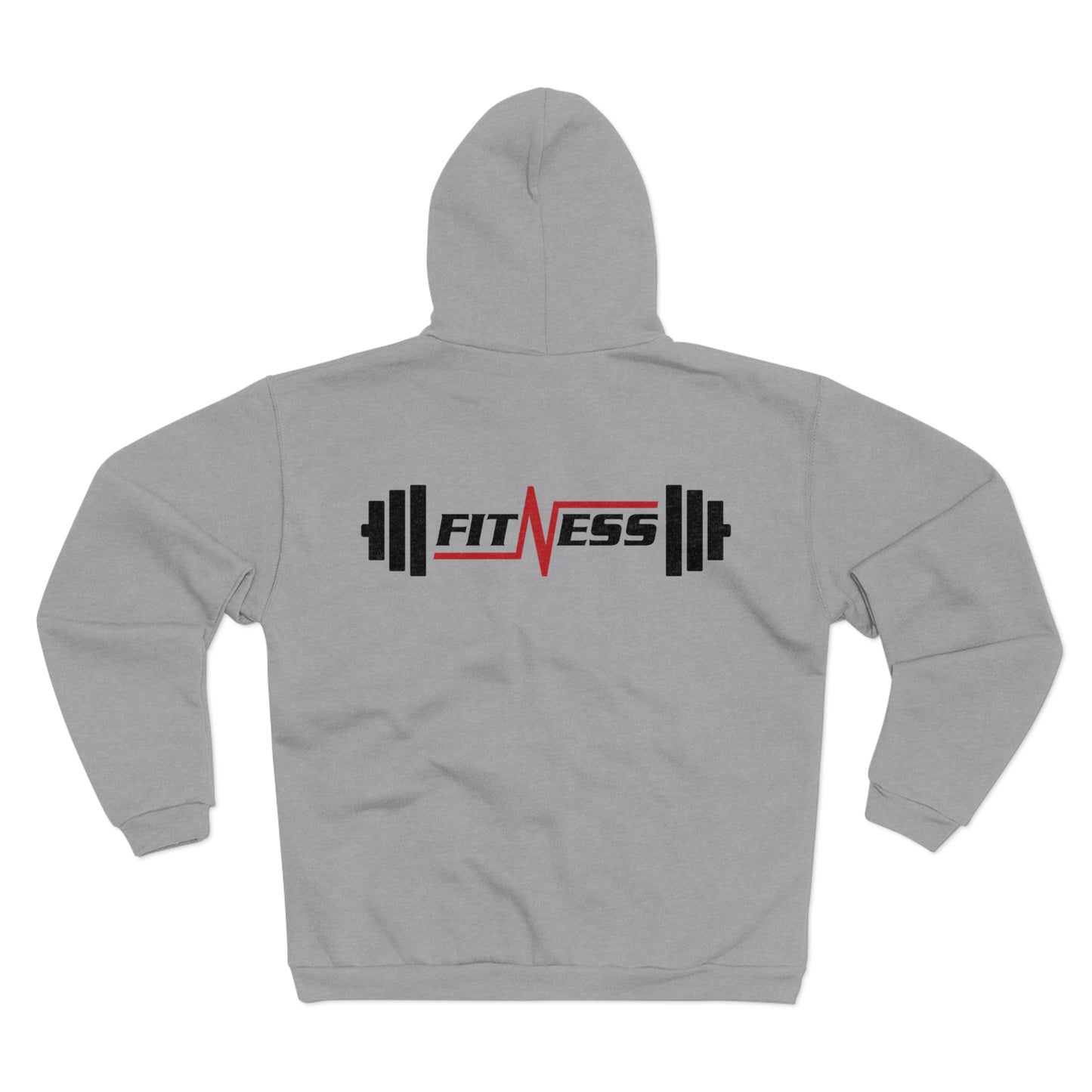 Fitness Themed Unisex Hooded Zip Sweatshirt - Gym Motivation Apparel