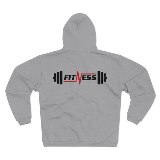 Fitness Themed Unisex Hooded Zip Sweatshirt - Gym Motivation Apparel