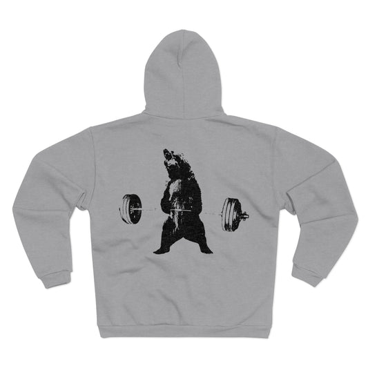 Bear Weightlifting Unisex Hooded Zip Sweatshirt - Fitness Inspired Apparel