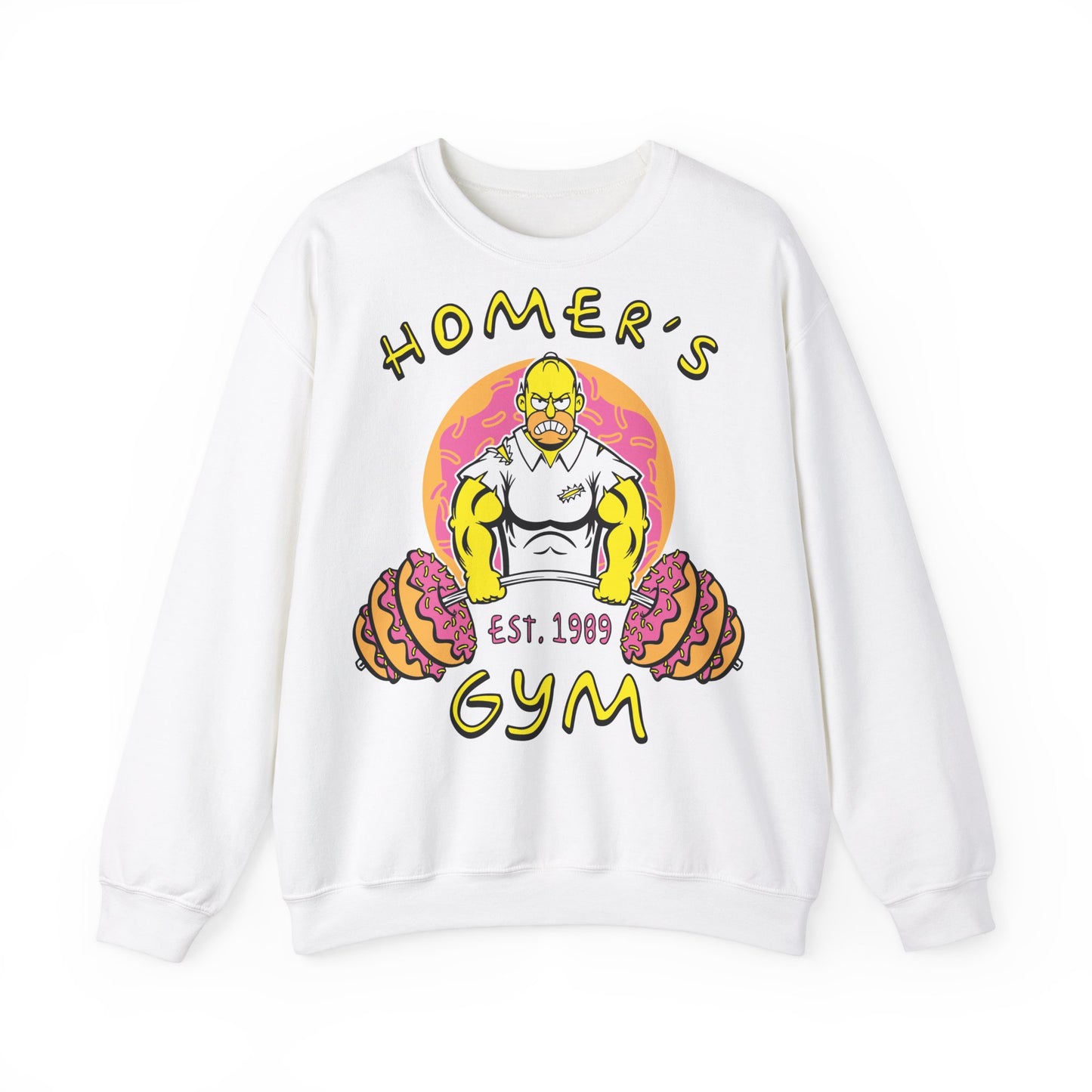 Homer's Gym Unisex Heavy Blend™ Crewneck Sweatshirt White