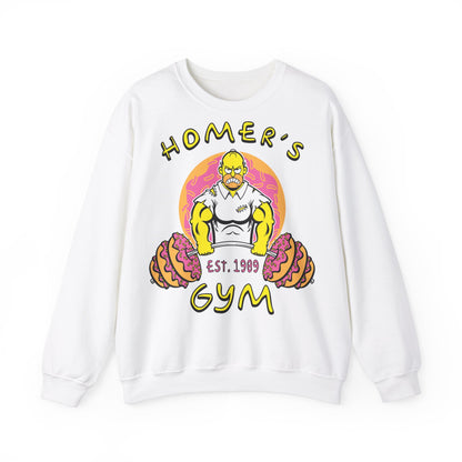 Homer's Gym Unisex Heavy Blend™ Crewneck Sweatshirt White