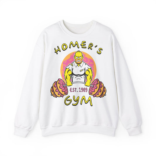 Homer's Gym Unisex Heavy Blend™ Crewneck Sweatshirt White