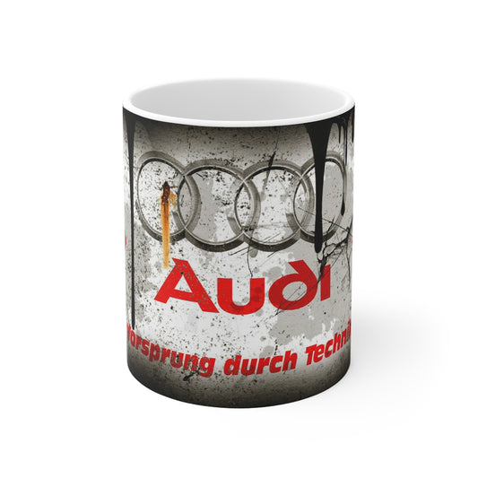 Audi Inspired Ceramic Coffee Cups - 11oz & 15oz, Perfect for Car Enthusiasts