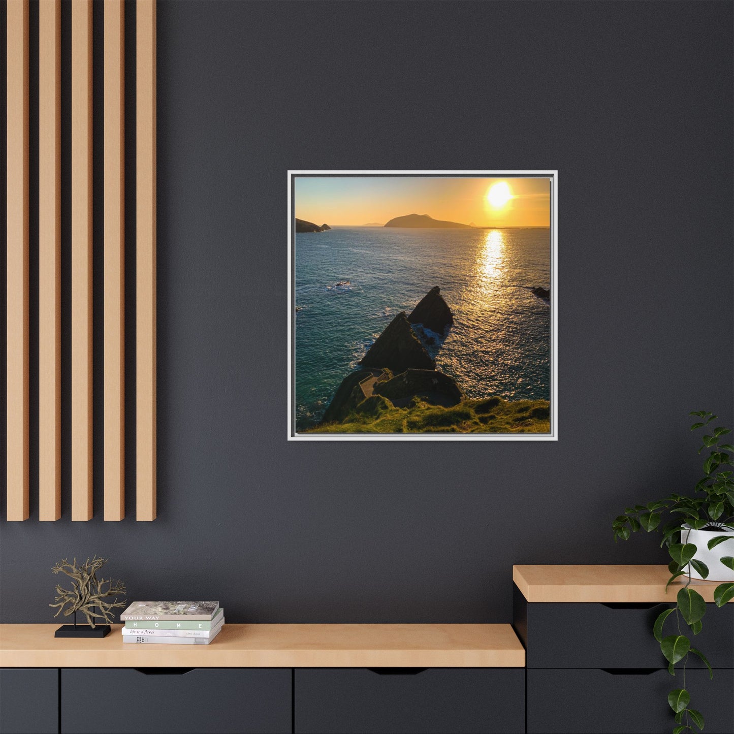 Dunquin Pier Matte Canvas, Framed (Multi-color)