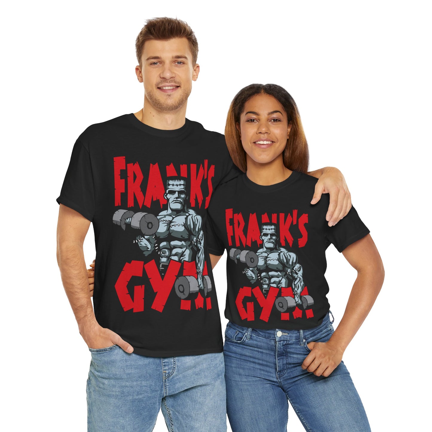 Frank's Gym Unisex Heavy Cotton Tee - Bold Fitness Apparel for Workout Enthusiasts Black