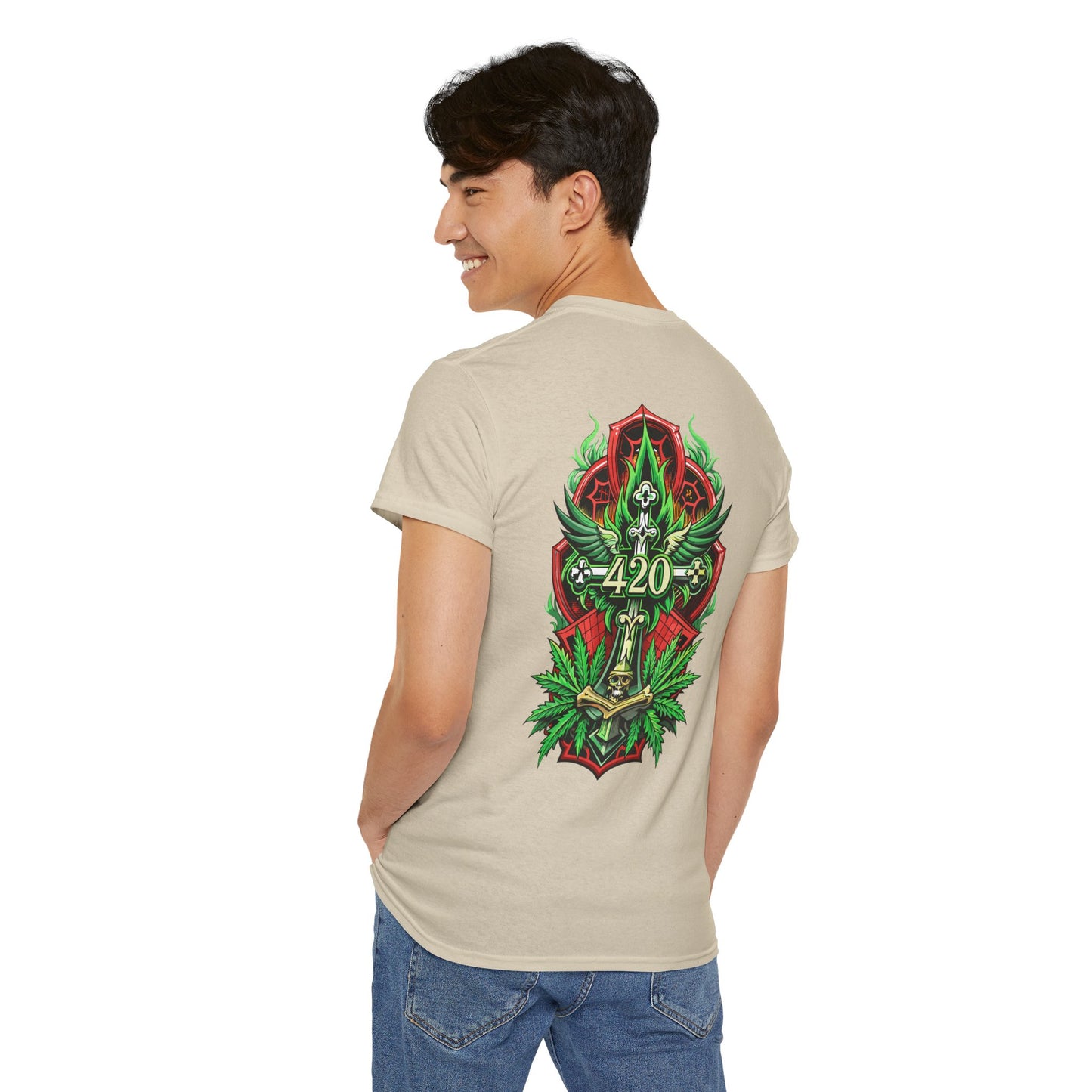 420 Cannabis Shield T-Shirt – Marijuana Leaf Stoner Graphic Tee