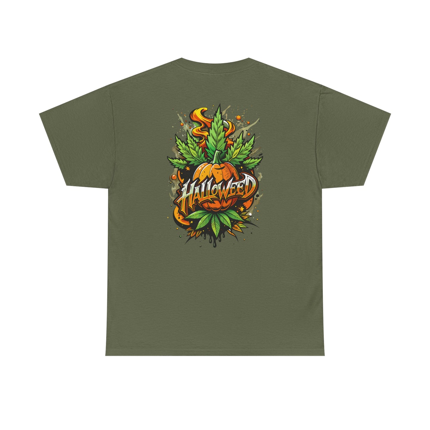 Hallowed Harvest Tee — Halloween Mask & Pumpkin Graphic T-Shirt