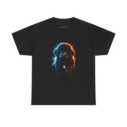 Graphic Tee — Neon Fire & Ice Skull Design