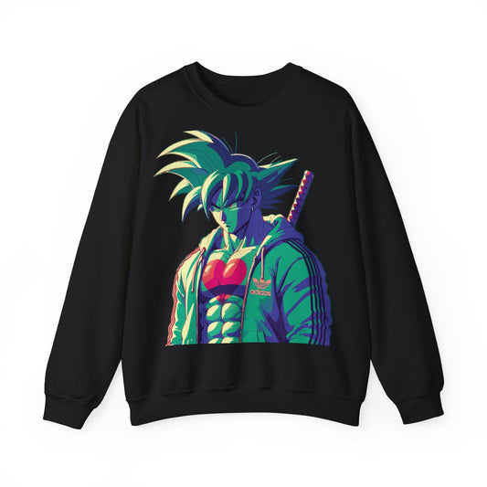 Unisex Heavy Blend™ Crewneck Sweatshirt - Retro Anime Hero Design