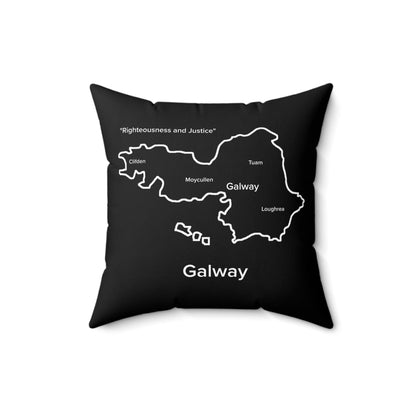 Galway Spun Polyester Square Pillow Black Edition 4 Sizes