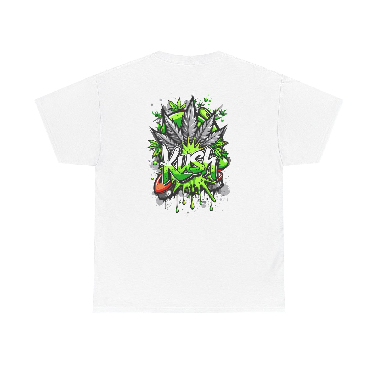 Kush Graffiti T-Shirt — Green Cannabis Leaf Street Art Tee