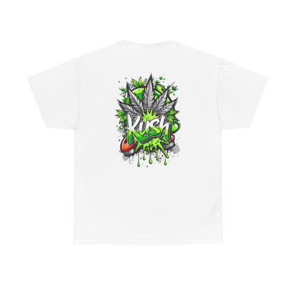 Kush Graffiti T-Shirt — Green Cannabis Leaf Street Art Tee