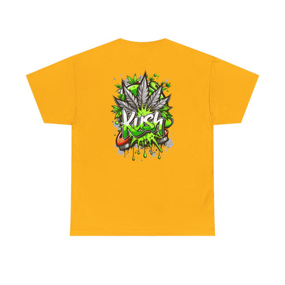 Kush Graffiti T-Shirt — Green Cannabis Leaf Street Art Tee