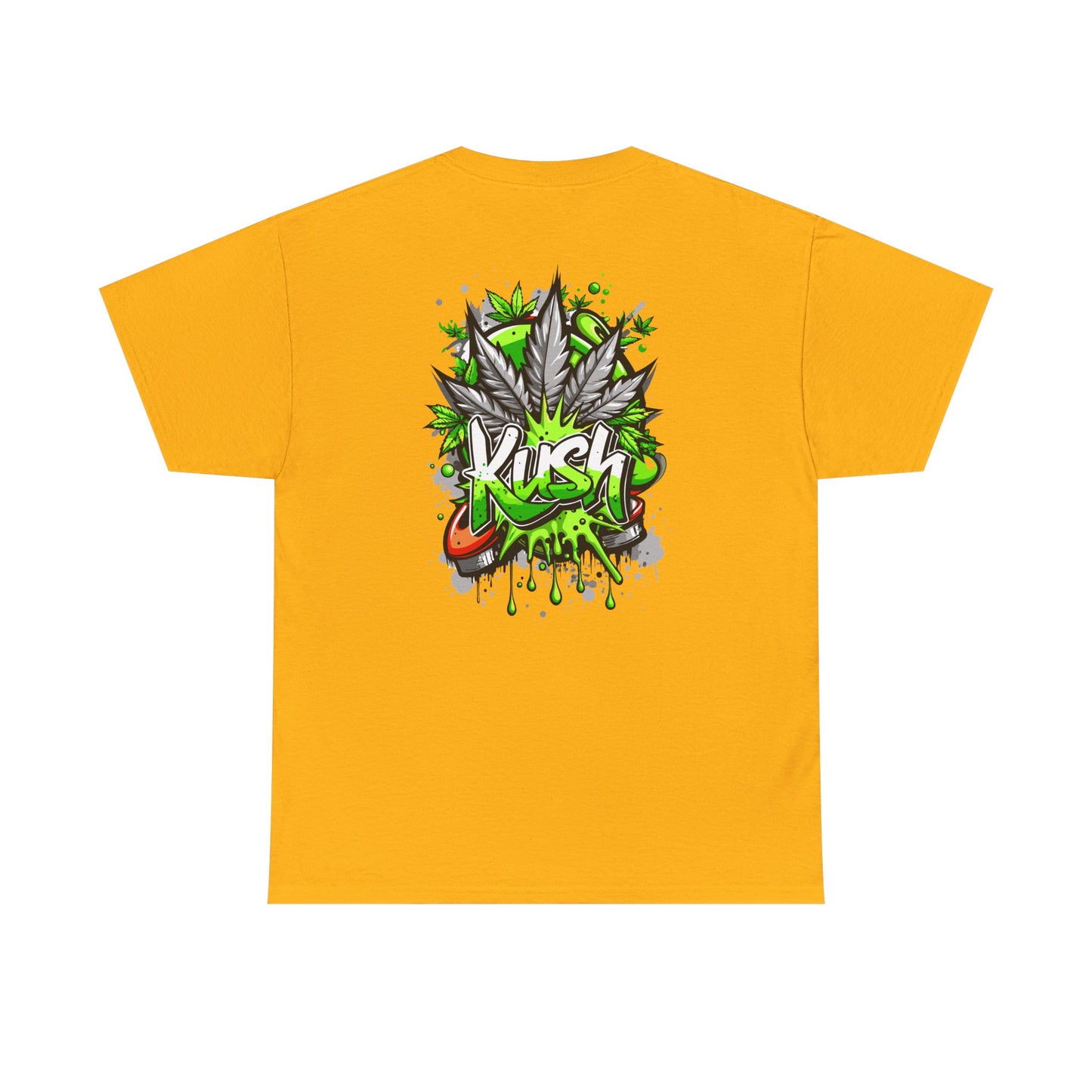 Kush Graffiti T-Shirt — Green Cannabis Leaf Street Art Tee