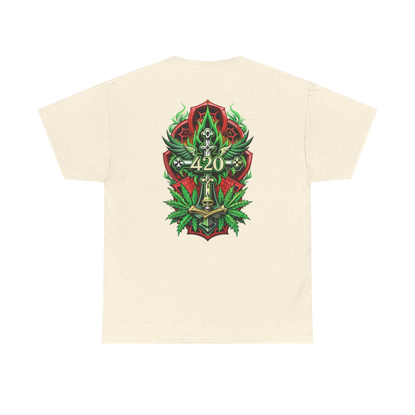 420 Cannabis Shield T-Shirt – Marijuana Leaf Stoner Graphic Tee