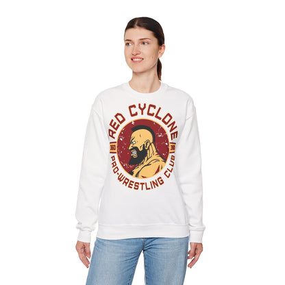 Red Cyclone Wrestling Club Crewneck Sweatshirt for Fans White
