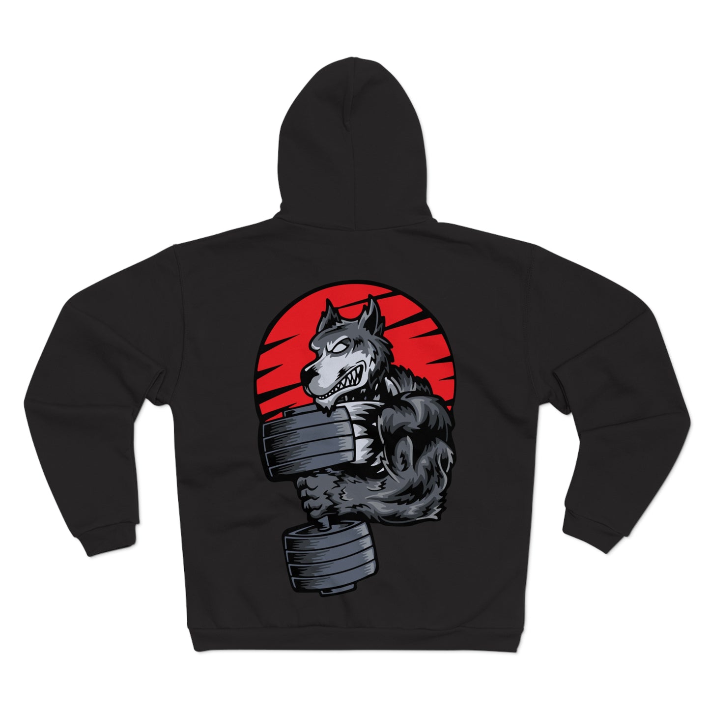 Gym Wolf Unisex Hooded Zip Sweatshirt - Bold Fitness Graphic Hoodie