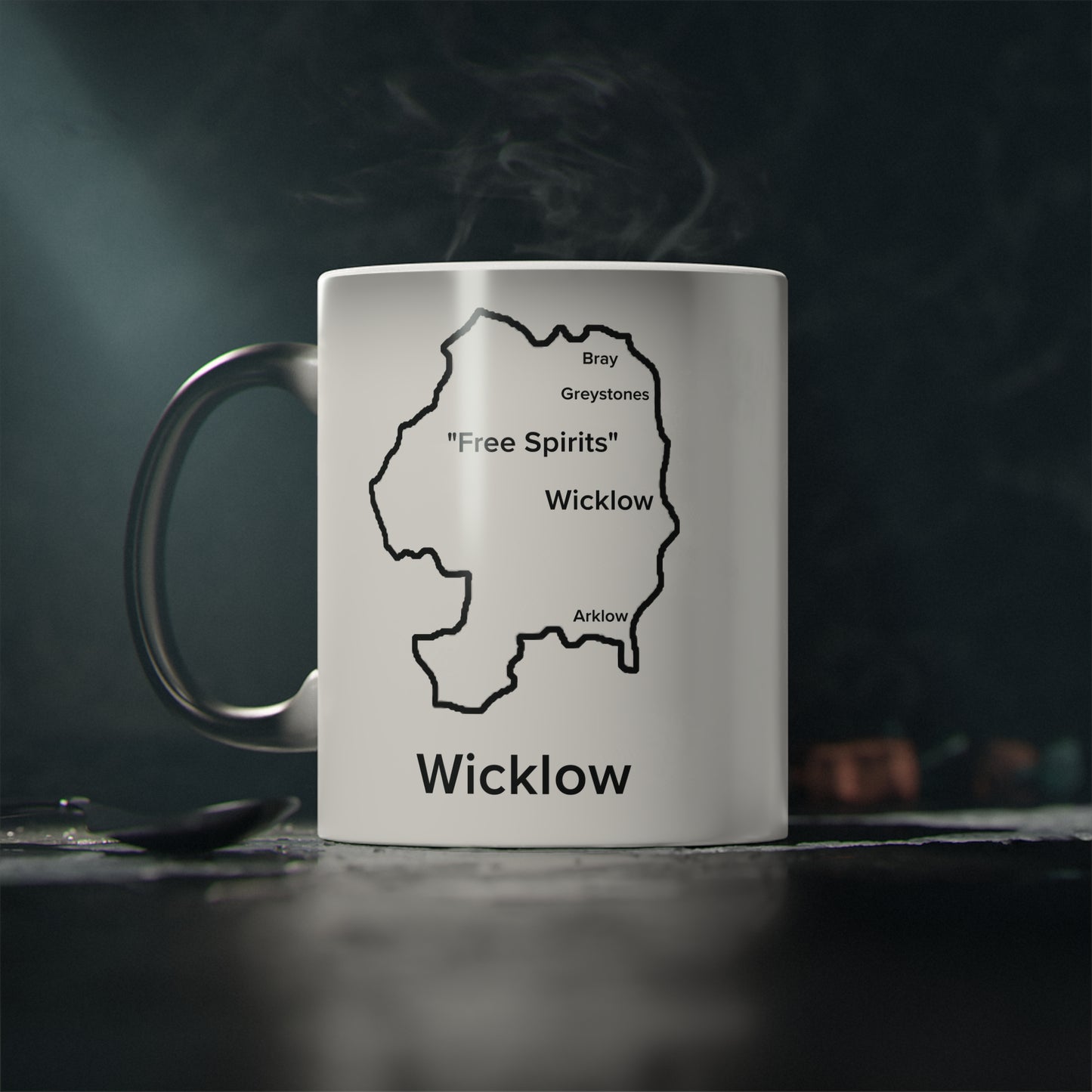 Wicklow Magic Mug: Color - Changing Coffee Cup with Artistic Map Design