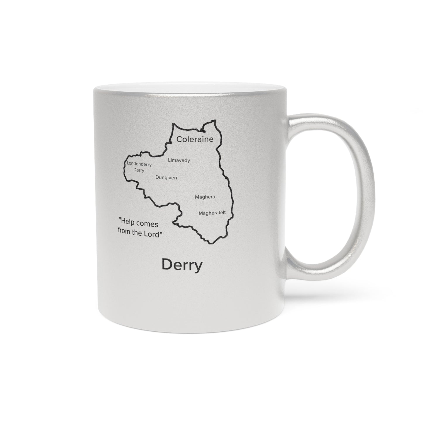 Derry County Metallic Colour Mug - Silver/Gold - Perfect Gift for Coffee Lovers