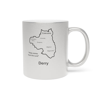 Derry County Metallic Colour Mug - Silver/Gold - Perfect Gift for Coffee Lovers
