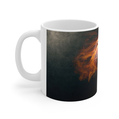 Mystical Fire Lion Ceramic Coffee Cup - 11oz & 15oz